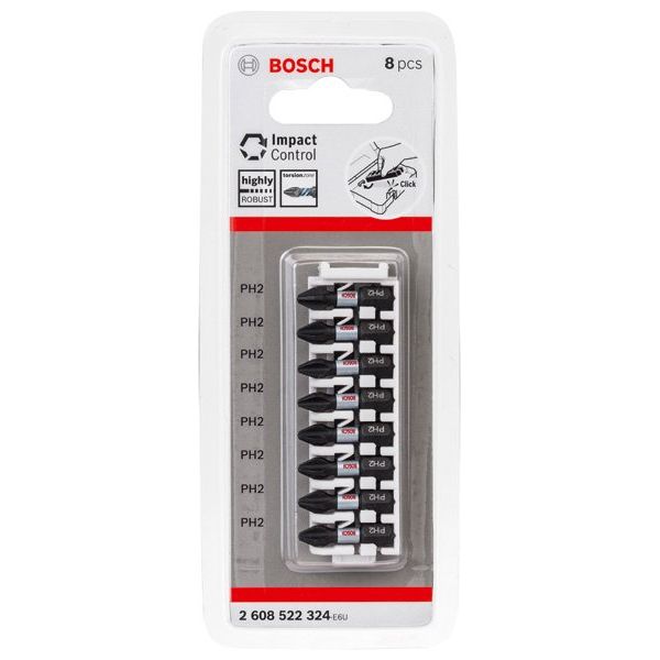 Bosch - Bit-Set PRO Phillips Impact Bit, 2608522324 PH2, 25 mm, 8-tlg