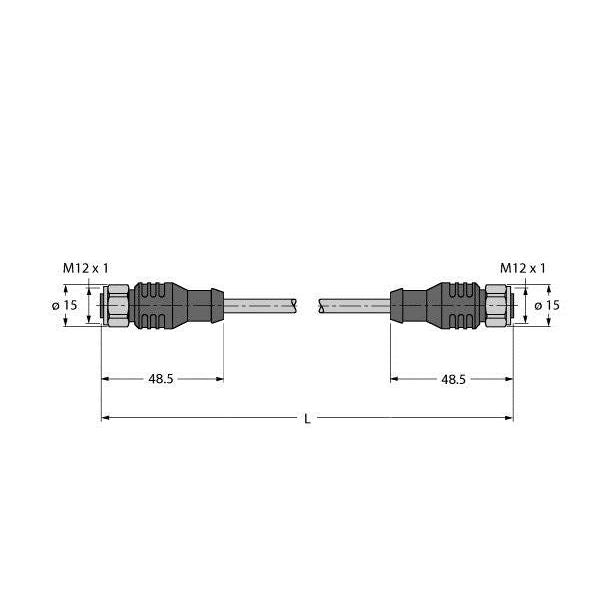 Turck - Konfektioniertes Sensor-Aktor-Kabel Feldbusleitung RKCV-RKCV #8900663 4-polig − 1 Stück