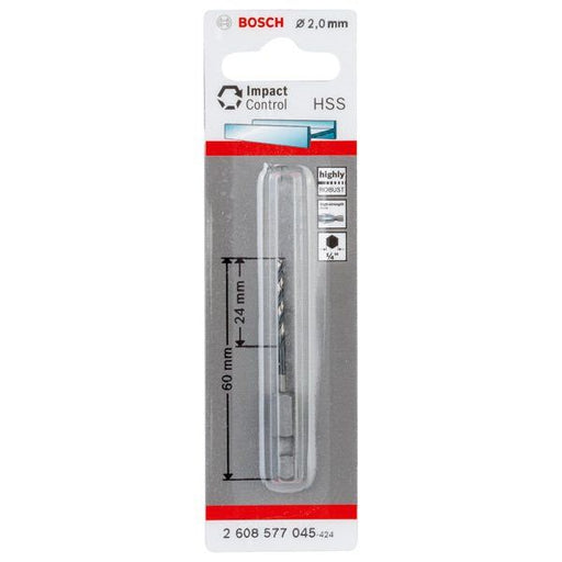 Bosch - Bohrer HSS Spiralbohrer mit 2608577045 Sechskantschaft 2,0