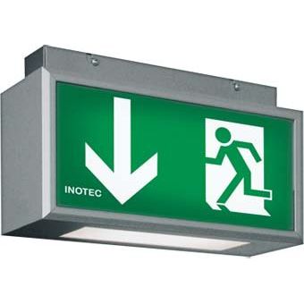 Inotec Sicherheitstech - Sicherheitsleuchte ALU-Rettungszeichenleuchte SNP 7285.1D LED 230V IP40, EKW=50m