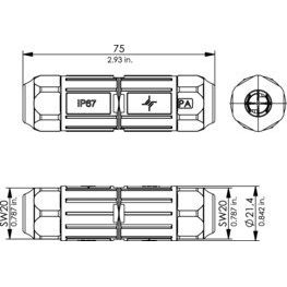 Telegärtner - Modularer Steckverbinder Kabelverbinder IP67 100007547 VM-Pro 8-8 Cl.FA