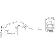 Weidmüller - Modularer Steckverbinder Stecker RJ45 Crimp IE-PM-RJ45-TH ohne Knickschutz − 100 Stück