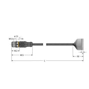 Turck - Konfektioniertes Sensor-Aktor-Kabel Anschlussleitung RSC12T-2/TEL PVC − 1 Stück