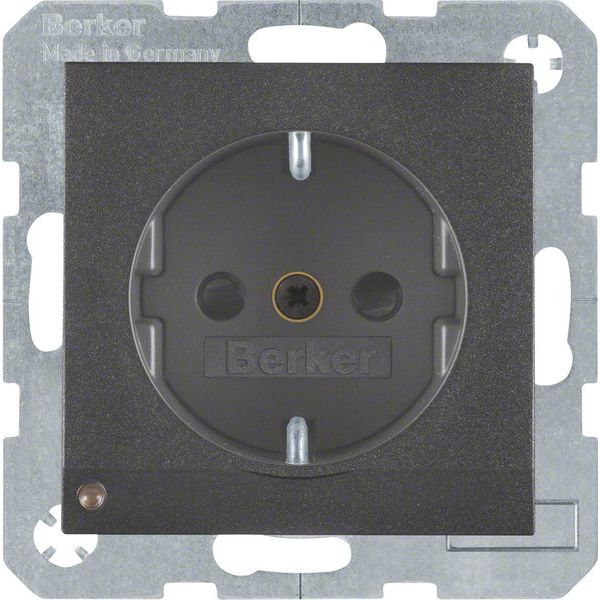 Berker - Steckdose SCHUKO-Steckdose anth/matt 41091606 LED-Orientierungsl