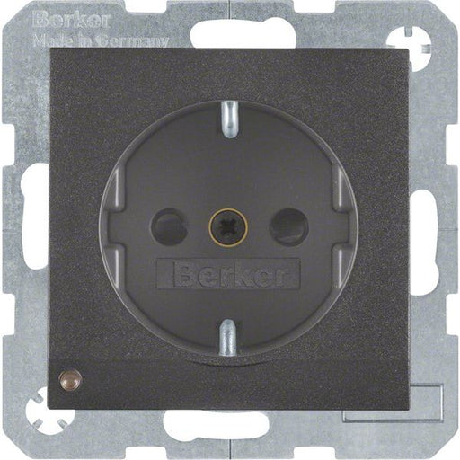 Berker - Steckdose SCHUKO-Steckdose anth/matt 41091606 LED-Orientierungsl