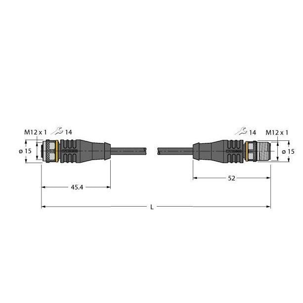 Turck - Konfektioniertes Sensor-Aktor-Kabel Verbindungsleitung RKS4T-2-RSS4T/TXL PUR − 1 Stück