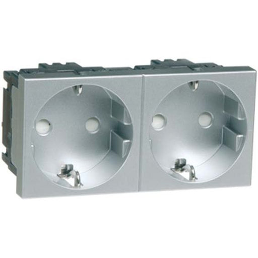 Peha - Schalter-/Steckdosenkombination SCHUKO-EB-Steckd.2-fachalu D 6212.70 EMS SI 16A 250V 2-pol