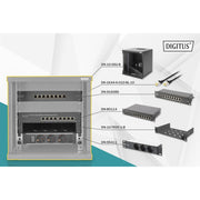 DIGITUS - Netzwerk-/Serverschrank Netzwerk-Set DN-10-SET-1-B 6HE,sw