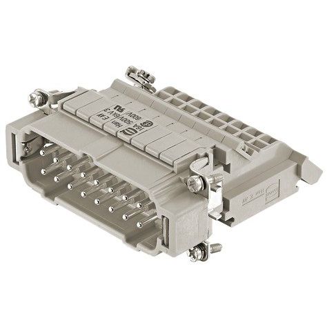 Harting - Kontakteinsatz für Rechtecksteckverbinder Anschlussverteiler 09330164625 Stiffteinsatz links