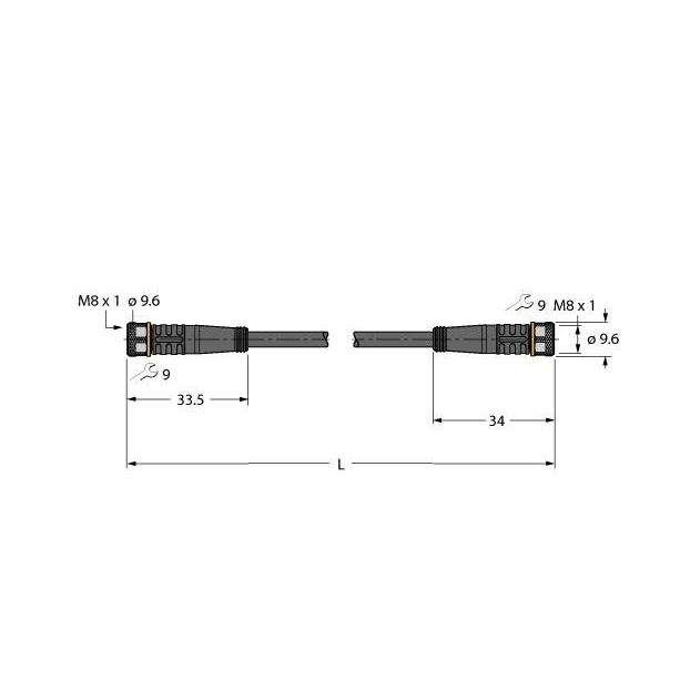 Turck - Konfektioniertes Sensor-Aktor-Kabel Aktuator-Sens.-Versorg.Ltg PKG4M-3-PKG4M/TXL PUR Verbindungsltg