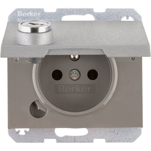 Berker - Steckdose m. Erdstift 6768117003 K.1,alu,ma,la