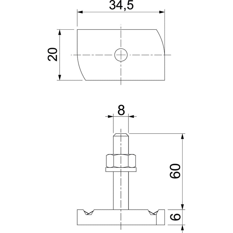 OBO Bettermann - Hammerkopfschraube MS41HB M8x60 A4 M8x60mm − 25 Stück