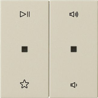 Gira - Bedienelement intelligent Wippe 2f Audiostrg System 538401 55 Cremeweiß