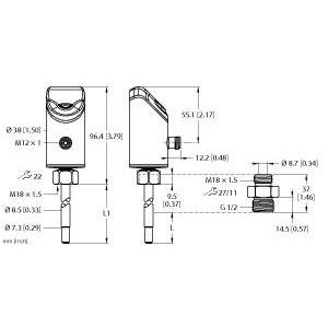 Turck - Durchflussüberwachungsgerät Strömungssensor FS100300L302LIH1141