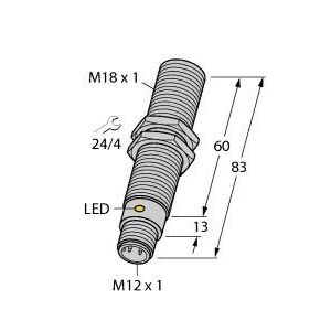Turck - Kapazitiver Näherungsschalter Sensor BC5M18RP4XH1141/S250 kapazitiv − 1 Stück