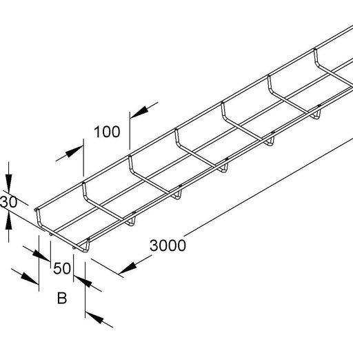 Niedax - Gitterrinne MT 30.300 V 30x300x3000mm − 3 Meter