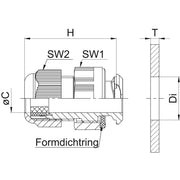 Jacob - Kabelverschraubung K344-1016-00 RAL7035 − 100 Stück