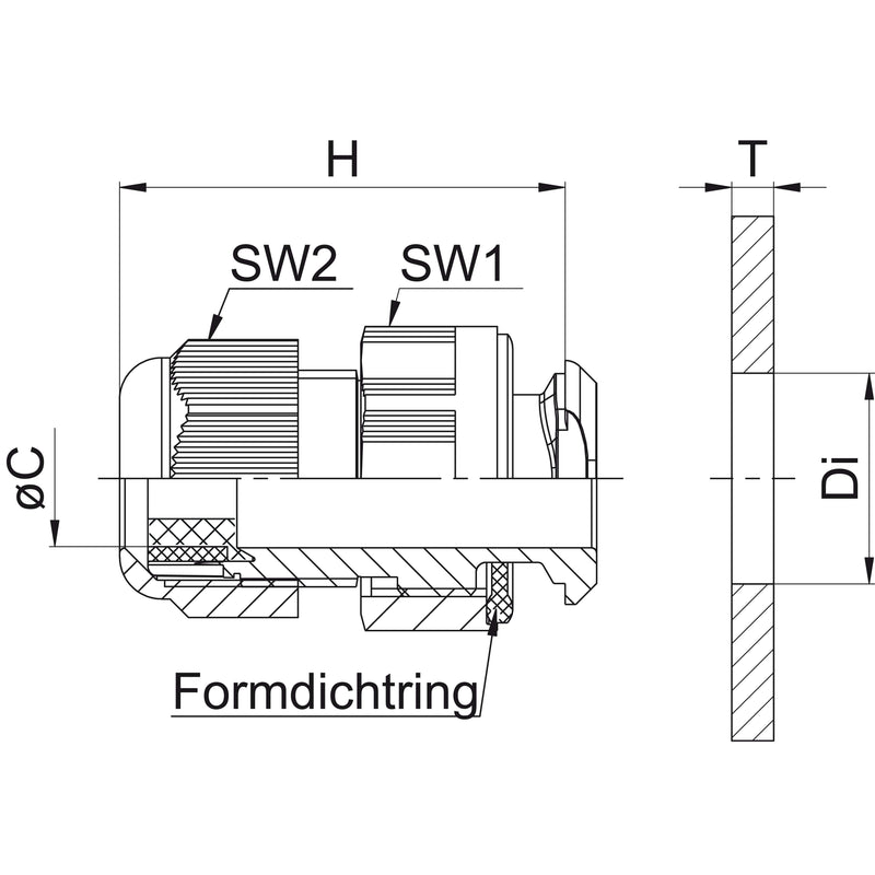 Jacob - Kabelverschraubung K344-1016-00 RAL7035 − 100 Stück