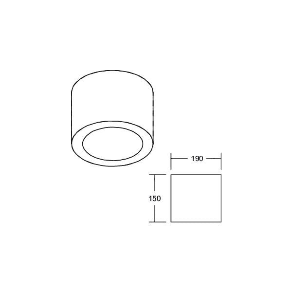 Brumberg Leuchten - Decken-/Wandleuchte LED-Anbaudownlight 230V 12595173DA 930