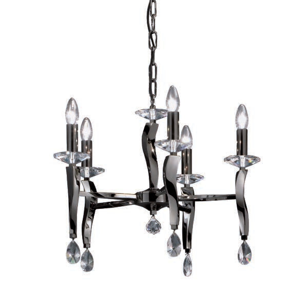 Brumberg Leuchten - Pendelleuchte Krone Girata 00859065 5Lp.E14/40W,schw.chr