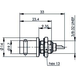 Telegärtner - Koax-Steckverbinder BNC Einbaubuchse 100023553 75 Ohm m.Dichtring − 5 Stück