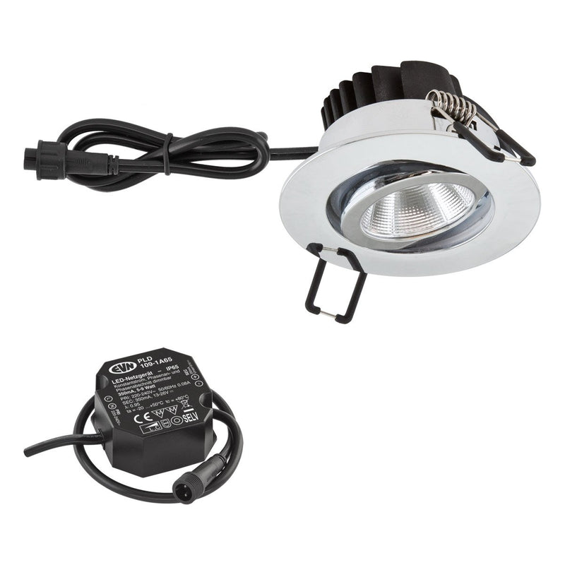 EVN Lichttechnik - Downlight/Strahler/Flutlicht LED-Deckeneinbauleuchte PC650N61140 4000K IP65 chr