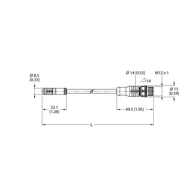 Turck - Konfektioniertes Sensor-Aktor-Kabel Aktuator- u. Sensorleitung PKG4.5S5RSW4.5T/TEL PVC