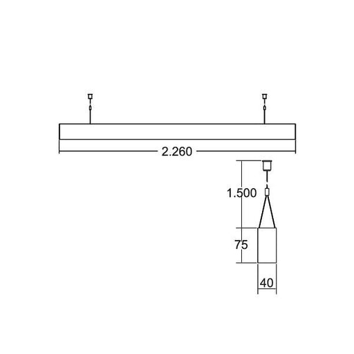Brumberg Leuchten - Pendelleuchte Pendel-Profilleuchte 7432234032 2260 x 75 x 40mm