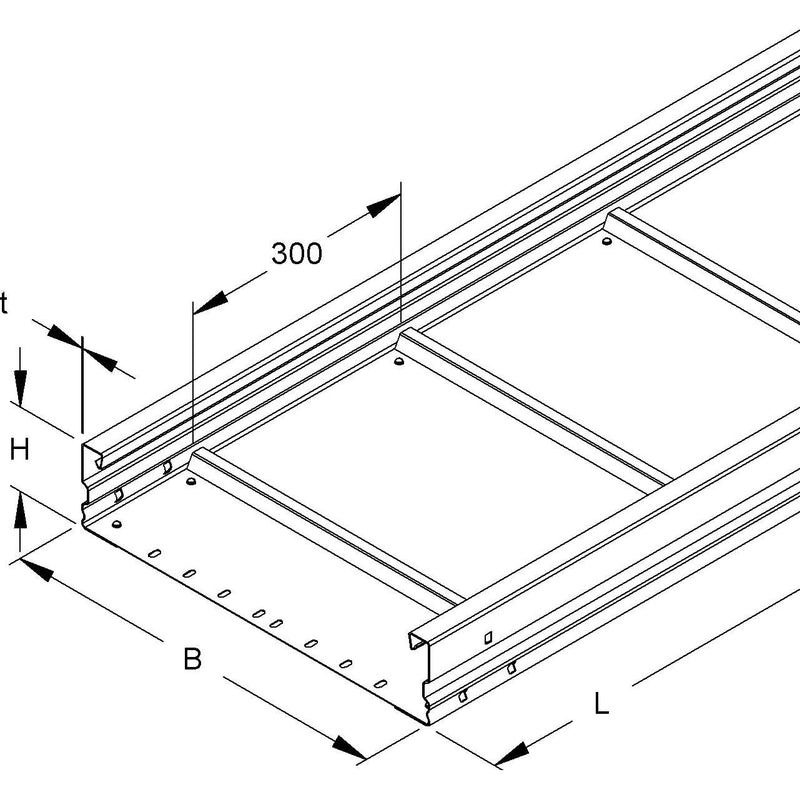 Niedax - Kabelrinne Weitspannkabelrinne WRU 105.600/3 − 3 Meter