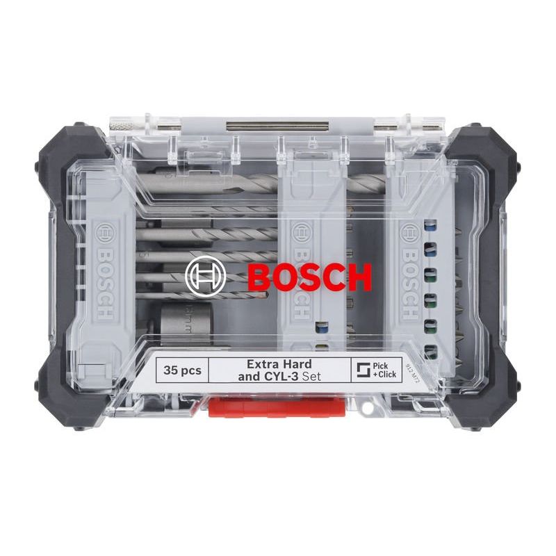 Bosch - Werkzeugset Extra Hard Schrauberbit- 2607017724VE(35) und CYL-3 Bohrer-Set − 6 Packung