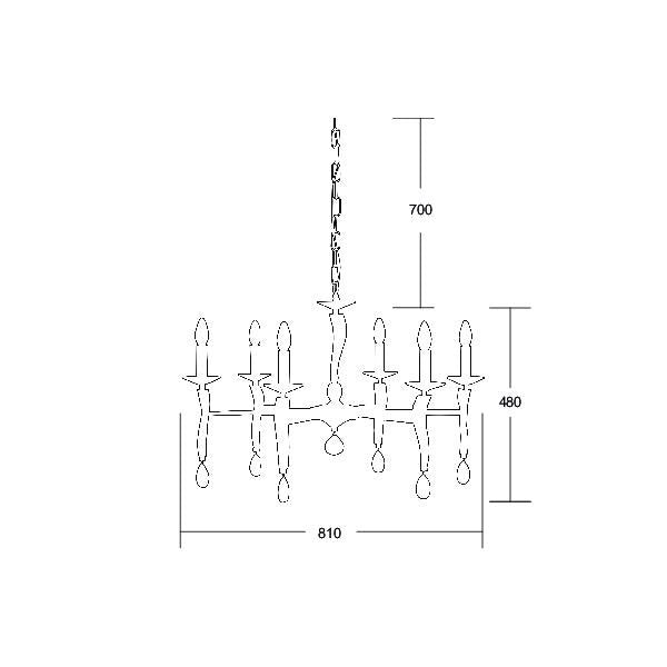Brumberg Leuchten - Pendelleuchte Krone Girata 00859056 6Lp. E14/40W, chrom