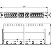 Telegärtner - Patchpanel Kupfer Durchführungspanel gr 100007036 48x AMJ-Kuppl. Cat6