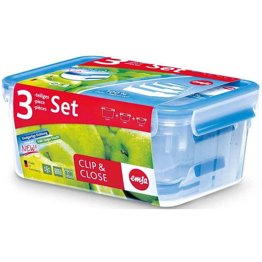 Emsa - Zubehör/Ersatzteile für Kleingeräte Frischhaltedosen-Set CLIP CLOSE 3D 3ERSET 0,55/1/2,3L