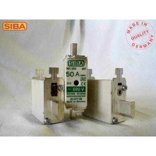 Siba - Messersicherung NH-Sicherungseinsatz 2047708.40 40A NH00 aM 690V − 3 Stück