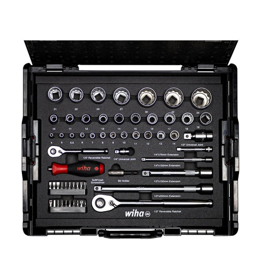 Wiha - Schraubenschlüsselset Steckschlüssel- und Bit 33397 Set 1/4" und 1/2"