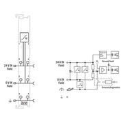WAGO - Feldbus, Dez. Peripherie - Einspeise- und Segmentmodul Feldeinspeisefilter 750-624/020-002 (Surge),DC 24 V
