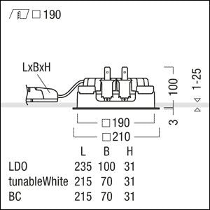 Zumtobel Group - Downlight/Strahler/Flutlicht LED - Einbauleuchte P - INF Q #60818268 3000K