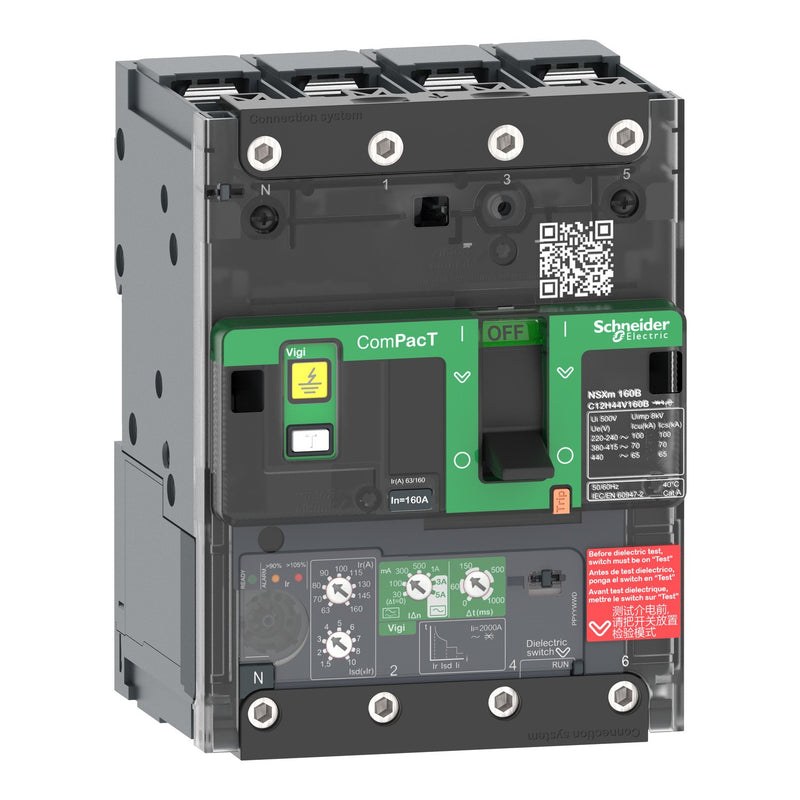 Schneider Electric - Leistungsschalter für Trafo-, Generator- und Anlagenschutz Kompaktleistungsschalter C12H44V160B mit Differenzstromsc