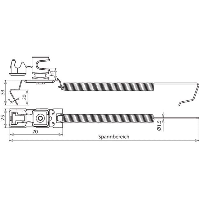 DEHN - Dachleitungshalter für Blitzschutz Dachleitungshalter DLHSSL8H16FG #204469 SPANNsnap light NIRO