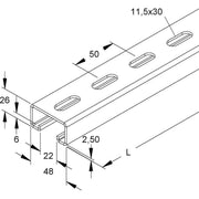 Niedax - Stiel/Profilschiene Ankerschiene 2991/1 FL