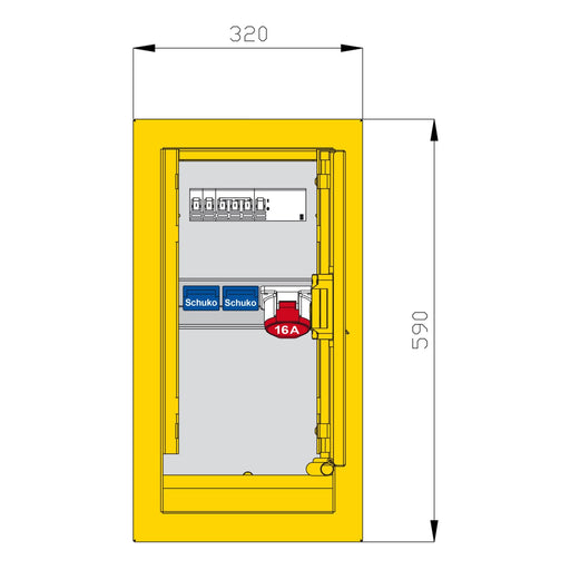 Walther Werke - Baustromverteiler Unterputzverteiler 6UP0130 Edelstahl,1 RCD TypA