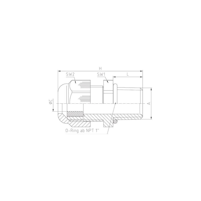 Jacob - Kabelverschraubung PERFECT Kabelverschraubung 50.112PAR7035 NPT1/2-PG16 − 100 Stück