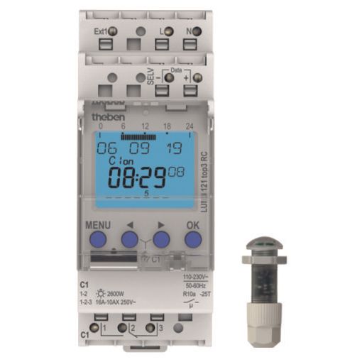 Theben - Dämmerungsschalter Reiheneinbau Dämmerungsschalter LUNA 121 top3 RC EL m.Einbaulichtsensor