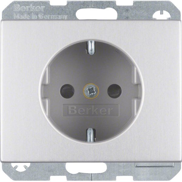 Berker - Steckdose SCHUKO-Steckdose Alu 41357003 erh. Berührg-schutz