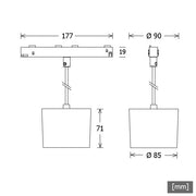 LTS Licht&Leuchten - Downlight/Strahler/Flutlicht LED-Pendelleuchte NEOORYOP20294025D.sw 940, DALI, schwarz