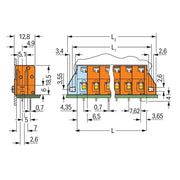 WAGO - Leiterplattenklemme 741-423 Drücker,2,5mm²,or − 35 Stück