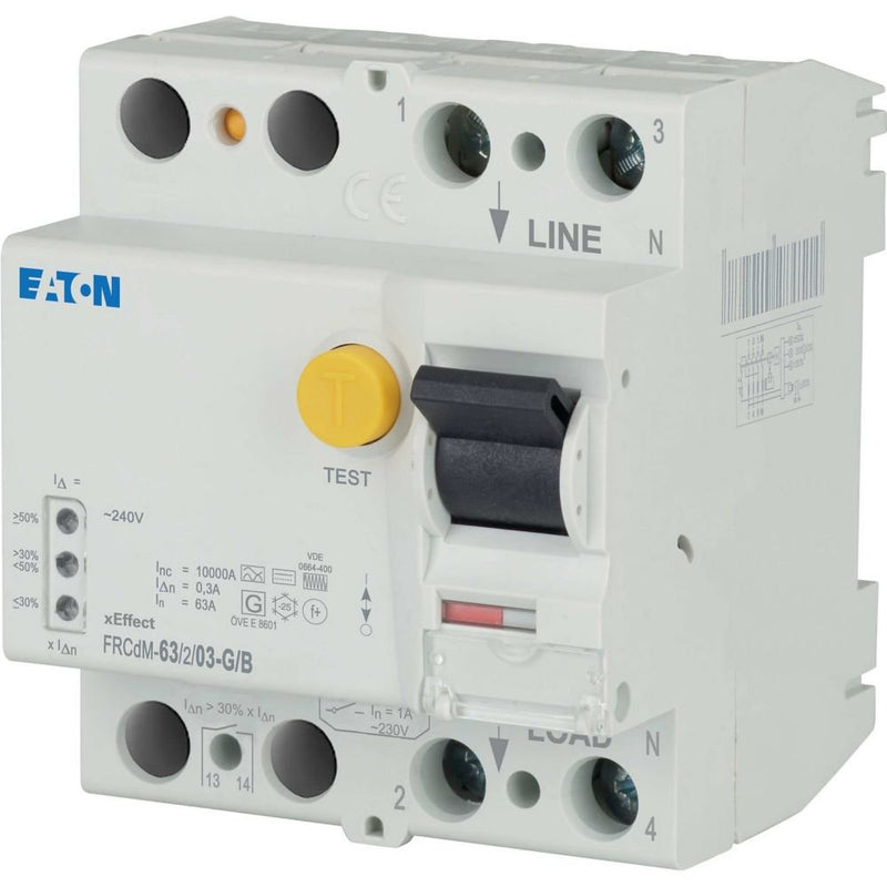 Eaton - Fehlerstrom-Schutzschalter Digitaler FI-Schalter FRCdM-63/2/03-G/B 63A,2p,300mA,TypG/B