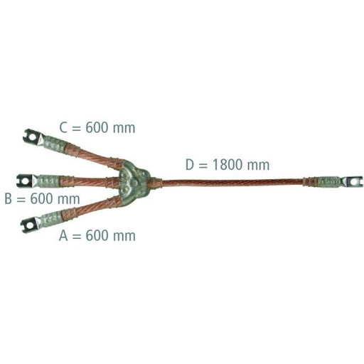 DEHN - Erdungs- und Kurzschließvorrichtung Erdungs-u.Kurzschliesseil V8115WA 3-pol. 120/50mmq