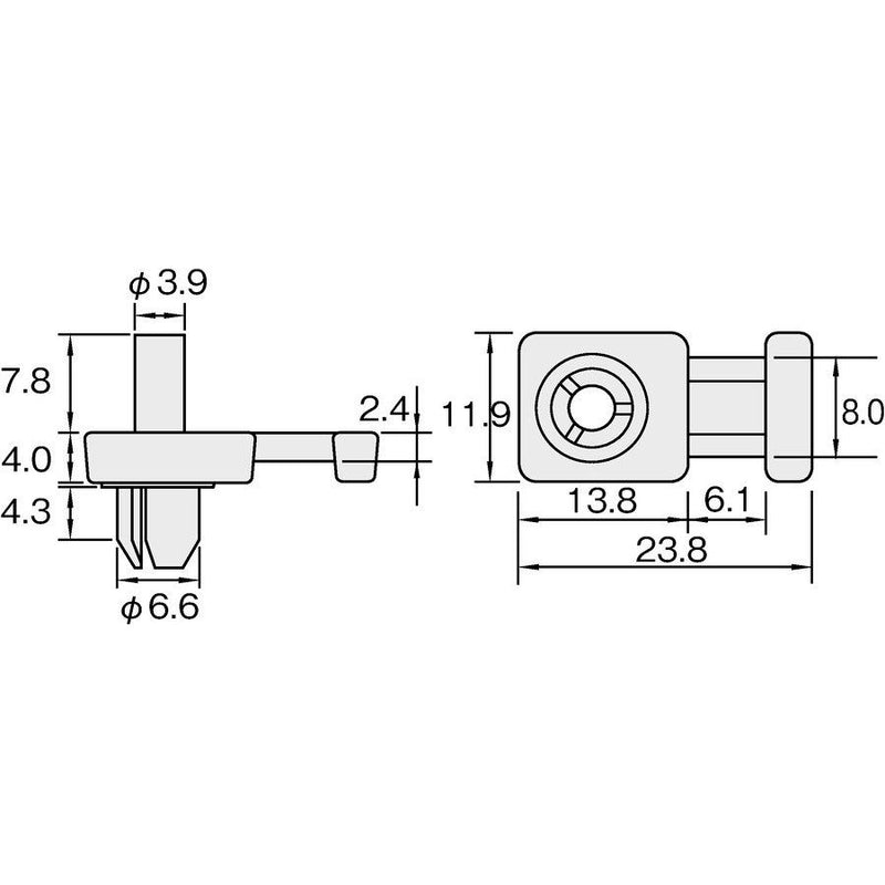 HellermannTyton - Befestigungssockel und -element für Kabelbinder Befestigungssockel LKCRF1 PA66 BK 500 24x12mm − 500 Stück