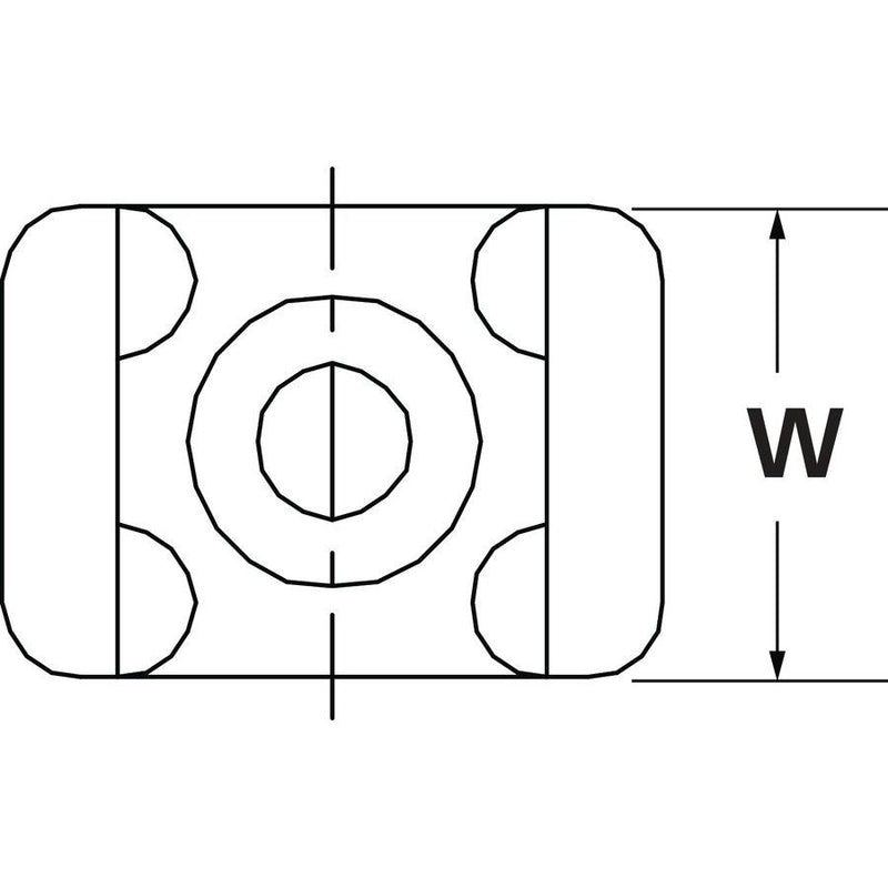 HellermannTyton - Befestigungssockel und -element für Kabelbinder Befestigungssockel CTM0 ws − 100 Stück